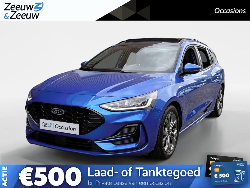 Ford Focus Wagon 1.0 EcoBoost Hybrid ST Line Style | Navigatie | Panorama Dak | Stoel/Stuur/Voorruitverwarming | Apple Carplay / Android Auto | Panorama Dak | Adaptieve Cruise Control | Lichtmetalen Velgen |
