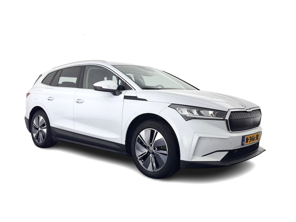 Skoda Enyaq iV 80 {SoH-90%} [ 3-Fase-11 kW ] (INCL-BTW) *LEATHER-FABRIC | FULL-LED | DIGI-COCKPIT | CAMERA | KEYLESS | NAVI-FULLMAP | AMBIENTLIGHT | ECC | HEATED-COMFORTSEATS | DAB+ | PDC | CRUISE | CARPLAY | TOWBAR | 19"ALU*
