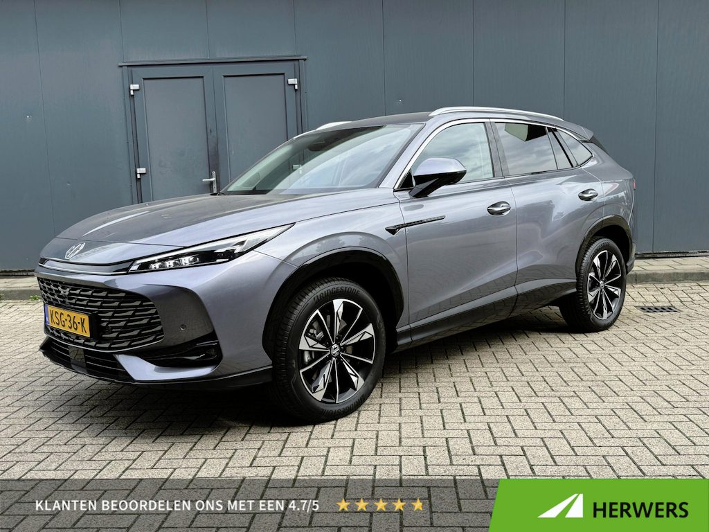 MG MG HS 1.5 Full Hybrid+ Luxury / Fabrieksgarantie tot 12-2032<150.000 km / Stuur- & Stoelverwarming / Elektrische achterklep / Camera 360° / Apple Carplay Android Auto / Adaptief cruise control / Draadloze telefoon lader / Keyless Entry/Start / 19" LM wielen /