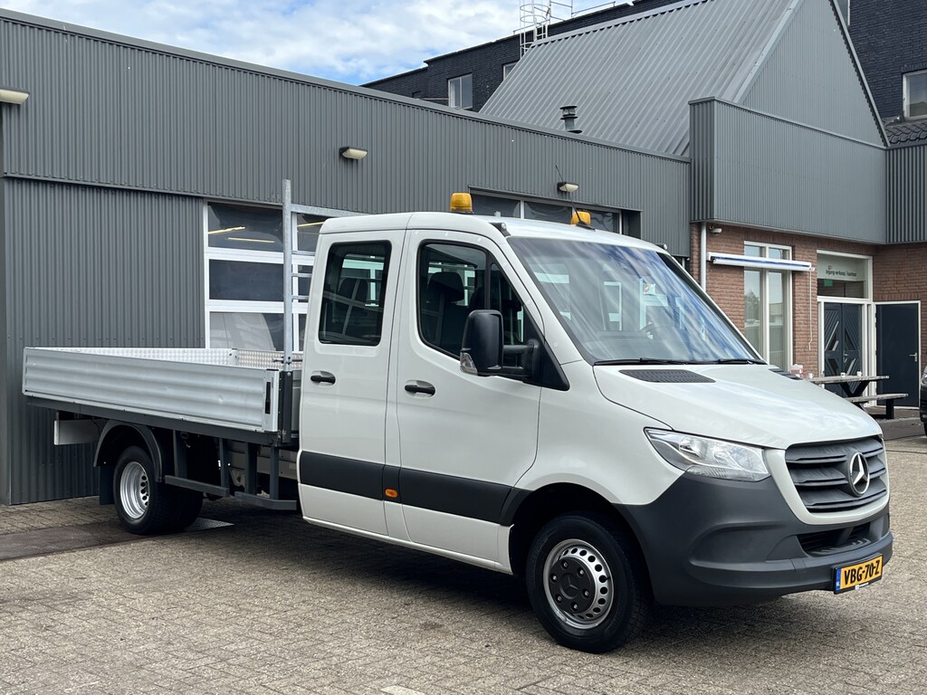 Mercedes-Benz Sprinter 514 CDI DC open laadbak Trekhaak 3500 trekgewicht Dubbele lucht Airco Cruise controle 6-Persoons Automaat Openlaadbak Pick-up Telefoonverbinding Werkverlichting P-up Euro 6