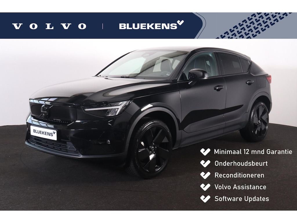 Volvo EC40 Extended Range Plus Black Ed. 82 kWh - Panoramadak - IntelliSafe Assist & Surround - 360º Camera - Verwarmde voorstoelen, stuur & achterbank - Parkeersensoren voor & achter - Elektr. bedienb. bestuurdersstoel met geheugen - Draadloze tel. lader - Warmtepomp - Extra getint glas - 20' LMV