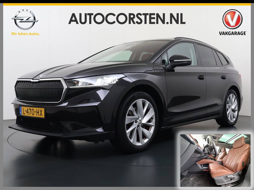 Skoda Enyaq iV Pano.Dak Vol-Leer Trekhaak Adap.Cruise 20" Stoel+Stuur+Achterbankverwarming Camera 3-Zone Ecc SOH 90% Keyless Navi Pdc iV 60 Elek.Achterklep Apple Carplay Android Auto P-Assist Privacy Glas Led Lmv 20" 1.000KG Trekgewicht 1e Eigenaar Origineel Nederlandse Auto Zeer compleet