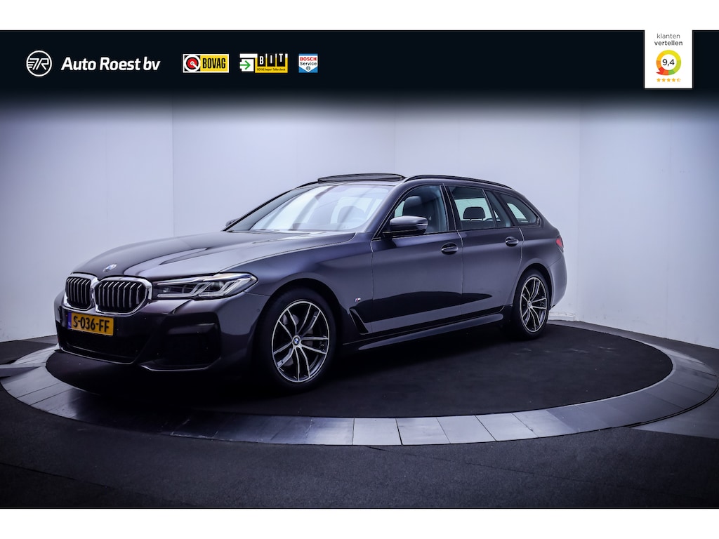 BMW 5-Serie Touring 520iA M-SPORT High Executive PANO | LASER LED | LUXE LEDER | MEMORY | STOELKOELING+VERW | ELEK TREKHAAK | BLINDSPOT | CARPLAY | LMV