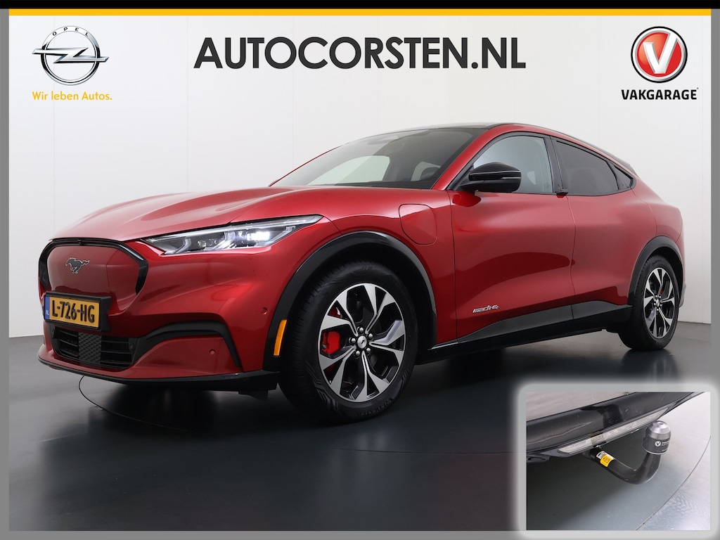 Ford Mustang Mach-E AWD 75kWh Trekhaak Leder+Memory Pano-Dak 360°Camera Adap.Cruise B&O®-Hifi SOH 94% Stoel+Stuurverwarming Elek.Stoelen Navi Pdc Techn.Plus Keyless Android Auto Apple Carplay Elek.Achterklep Lmv 19" DAB Bluetooth Led 1e Eigenaar Origineel Nederlandse Auto Dealeronderhouden