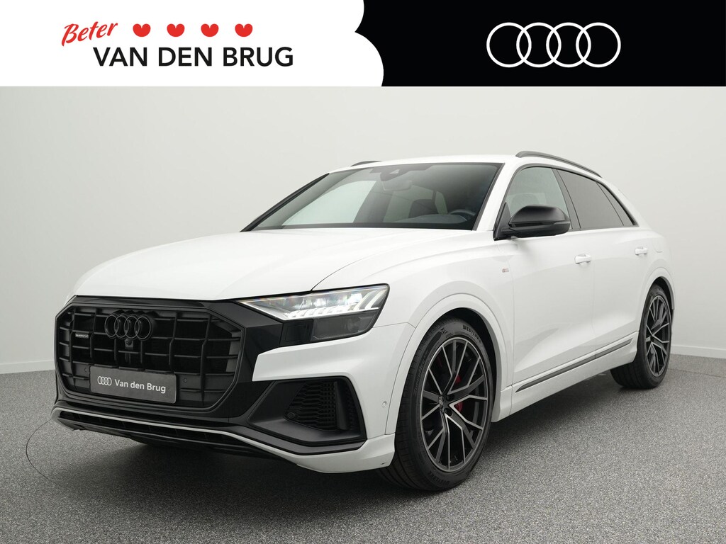 Audi Q8 60 TFSI e 464 PK Quattro S-Line | Matrix-LED | B&O | 360 Camera | Navigatie | Supersport met Leder | 22 inch | Elek. Achterklep | Elektrisch Verstelbare Stoelen | Stoelverwarming | Luchtvering |
