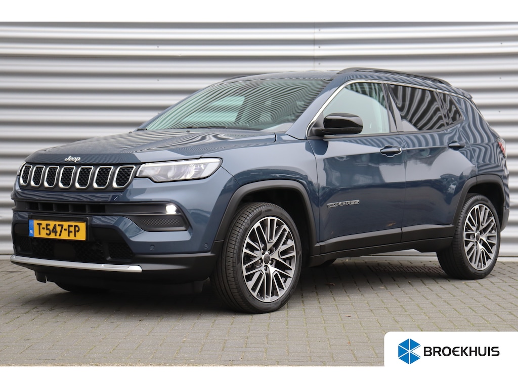 Jeep Compass 1.5T e-HYBRID 130PK LIMITED AUTOMAAT / NAVI / LEDER / CLIMA / FULL-LED / CAMERA / 19" LMV / KEYLESS / ADAPT. CRUISE / NIEUWSTAAT !!