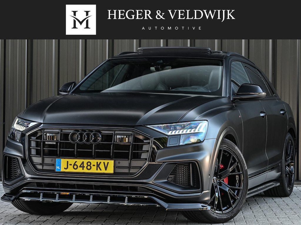 Audi Q8 55 TFSI quattro Pro Line Plus | Panoramadak | Night-Vision | Achterasbesturing | HUD | Luchtvering | B&O | Stoelmassage + Ventilatie | Camera | Soft-Close | Ambiance Interieur | Adaptive Cruise |