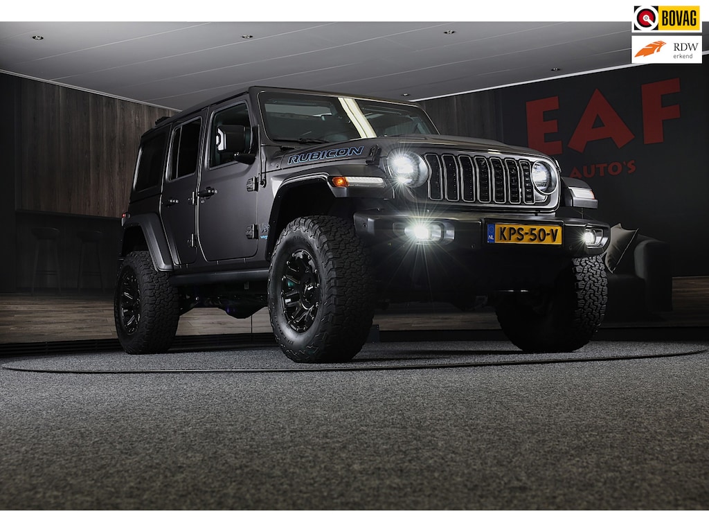 Jeep Wrangler UNLIMITED 4xe 380 RUBICON Sky One Touch / Verhoogd / 360 Camera / Leder / Acc / Leder / Navi / Led / Pdc / 17 Inch