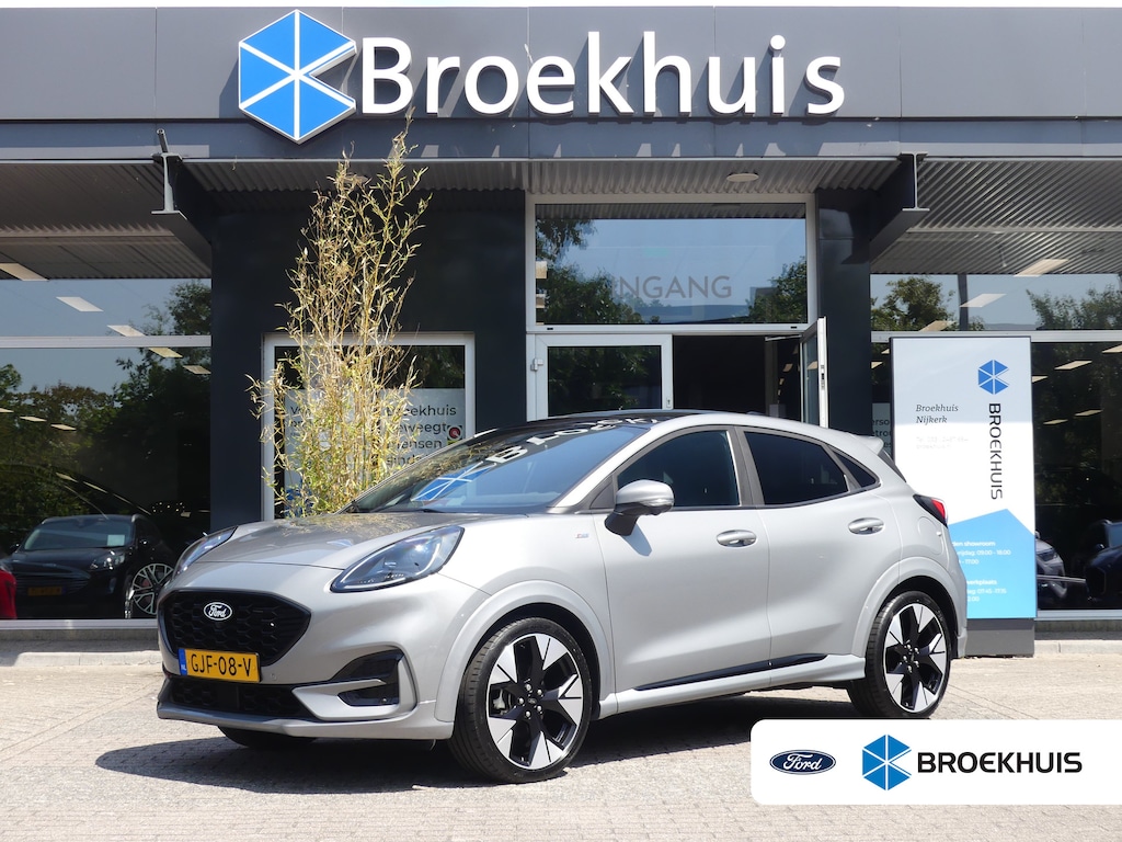 Ford Puma 1.0 EcoBoost Hybrid ST-Line X | PANORAMADAK | ADAPTIVE CRUISE | DODEHOEKDETECTIE | CAMERA | 360 CAMERA | STOEL+STUUR+VOORRUITVERWARMING | PARKEERSENSOREN V+A | ELEKTRISCHE ACHERKLEP | NAVI | LMV 19" | APPLE CARPLAY / ANDROID AUTO |