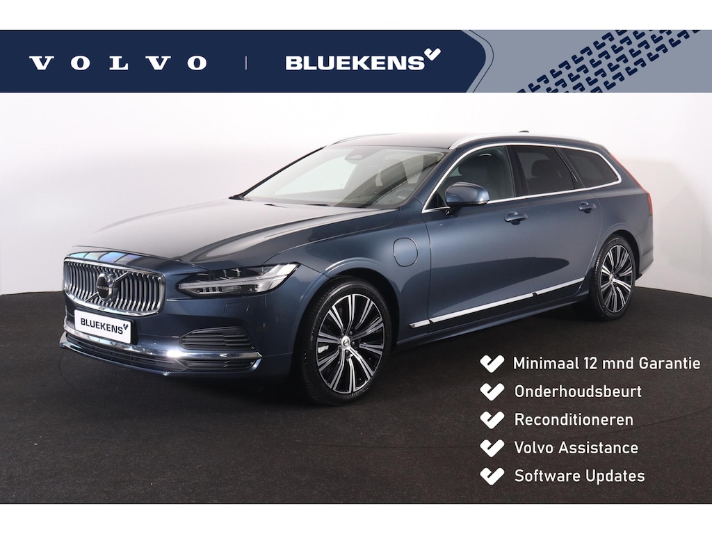 Volvo V90 T6 Recharge AWD Inscription Expression - IntelliSafe Assist & Surround - Adaptieve LED koplampen - Verwarmde voorstoelen & stuur - Parkeersensoren achter - Elektr. bedienb. voorstoelen met geheugen - Head up display - Extra getint glas - Inklapbare trekhaak - 19' LMV