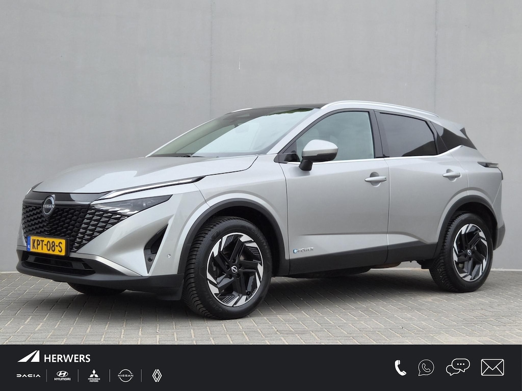 Nissan Qashqai 1.5 e-Power N-Connecta / Facelift / Panoramadak / All season banden / Rondomzicht camera / Adaptief cruise control / Draadloze telefoon lader / Apple Carplay Android Auto / Climate control / Navigatie / Keyless Entry/Start / Parkeersensoren voor en achter /