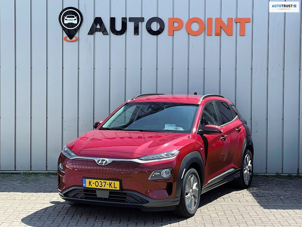 Hyundai Kona Electric EV Premium 64 kWh WARMTEPOMP SOH96% ORG NL|CAMERA|MEMORYSEAT|BLINDSPOT|STOEL+STUURVRM|LEER|LANE.ASSIST|ADAPT.CRUISE|