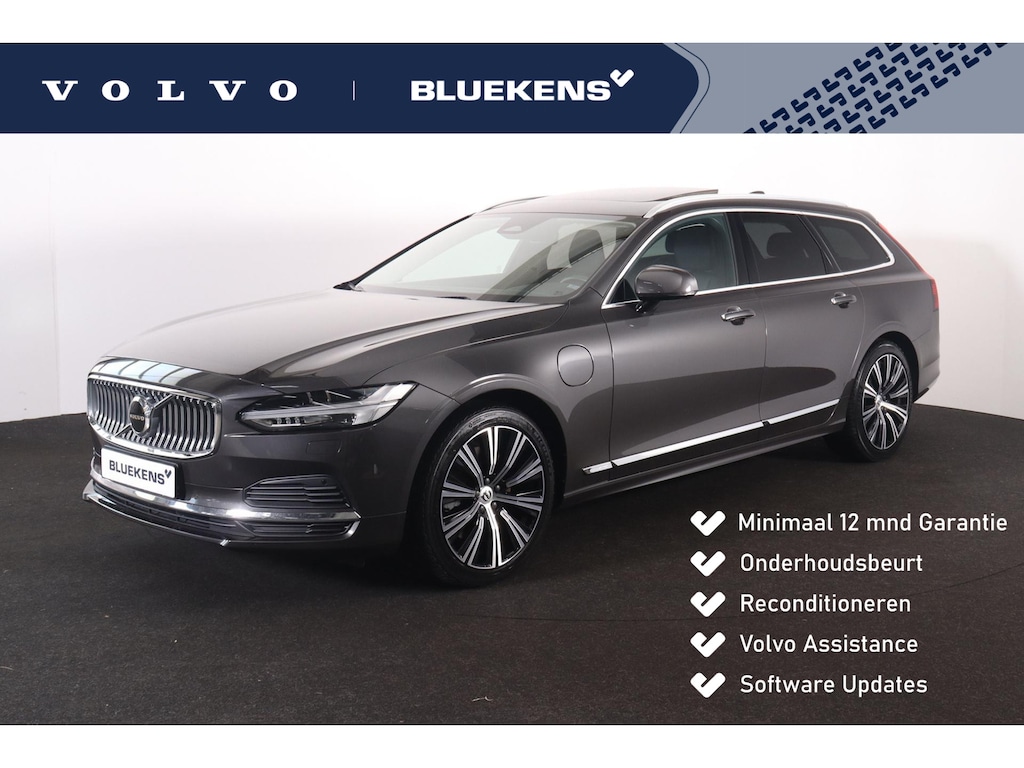 Volvo V90 T6 AWD Inscription LONG RANGE - Panorama/schuifdak - IntelliSafe Assist & Surround - Harman/Kardon audio - Adaptieve LED koplampen - Parkeercamera achter - Verwarmde voorstoelen, stuur & achterbank - Parkeersensoren voor & achter - Elektr. bedienb. voorstoelen met geheugen - Extra getint glas - Inklapbare trekhaak - 19' LMV