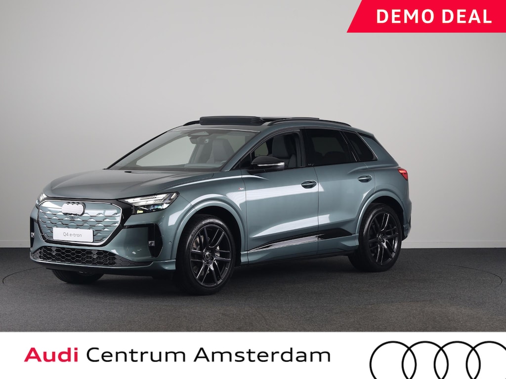 Audi Q4 e-tron S edition quattro performance 82 kWh 340pk | Nieuw model | Panoramadak | 1 inch Lichtmetalen velgen | Akoestisch glas | Head up Display | Elek.verst.best.stoel geheugen | Lederen bekleding