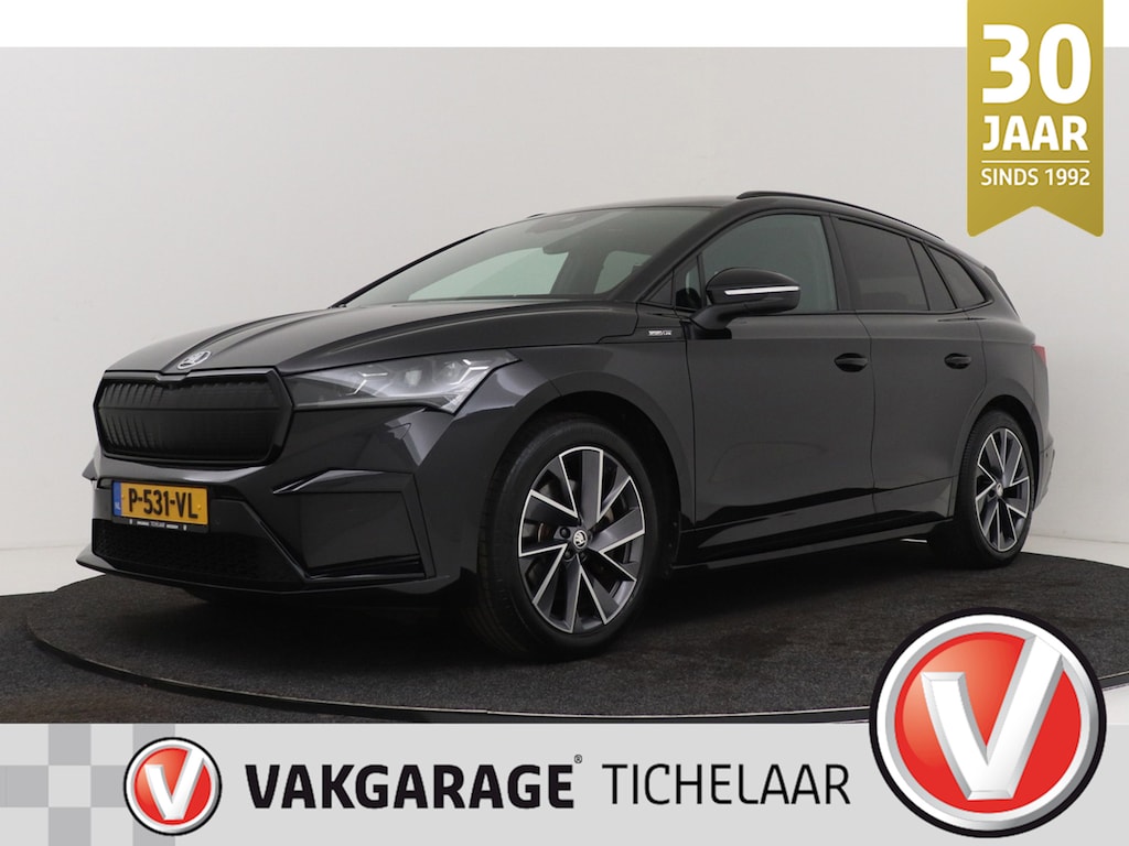 Skoda Enyaq iV 80 Sportline | Uitklap Trekhaak | 92% SoH | CarPlay | Org NL | Adap. Cruise | Stoelverwarming | Camera | Blind Spot
