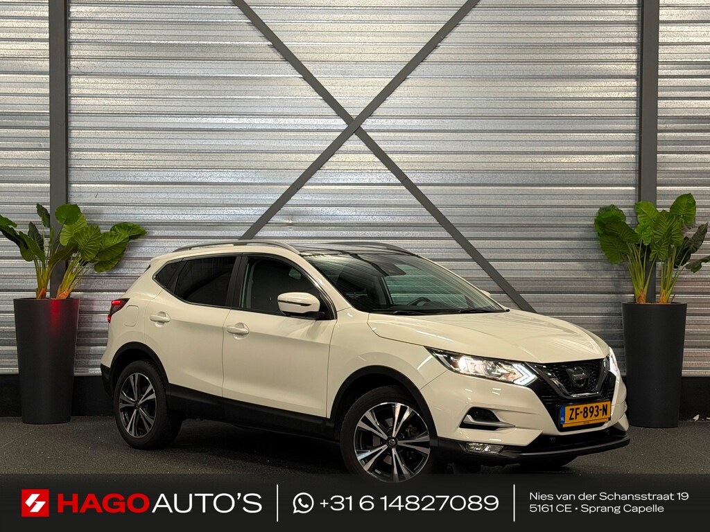 Nissan Qashqai 1.2 N-Connecta 2E-EIG/NAVI/PANO/LED/CLIMATE/360C/VDOH/KEYLESS/TREKHAAK/PARELMOER-WIT/12-MAANDEN-GARANTIE