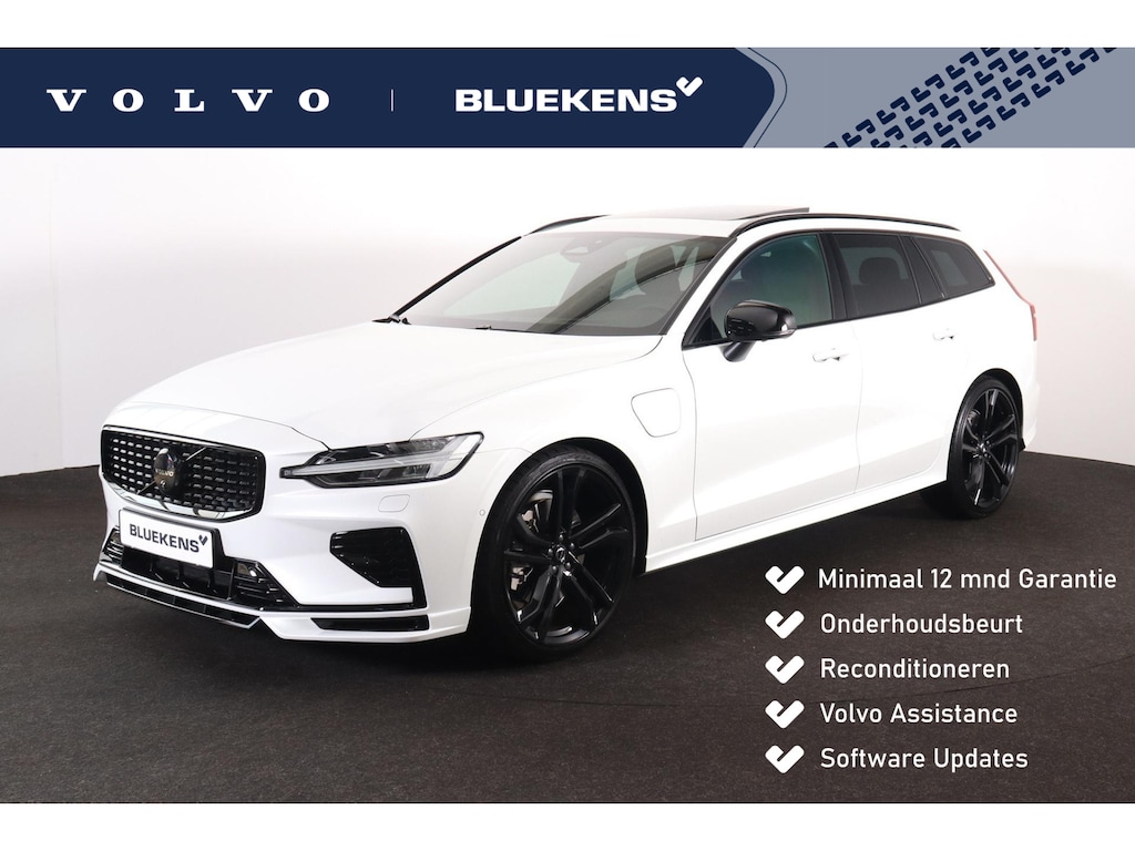Volvo V60 T8 Recharge AWD Ultra Dark HEICO - Panorama/schuifdak - IntelliSafe Assist & Surround - 360º Camera - Harman/Kardon audio - Adaptieve LED koplampen - Verwarmde voorstoelen, stuur & achterbank - Parkeersensoren voor & achter - Elektr. bedienb. voorstoelen met geheugen - Head up display - 21' LMV