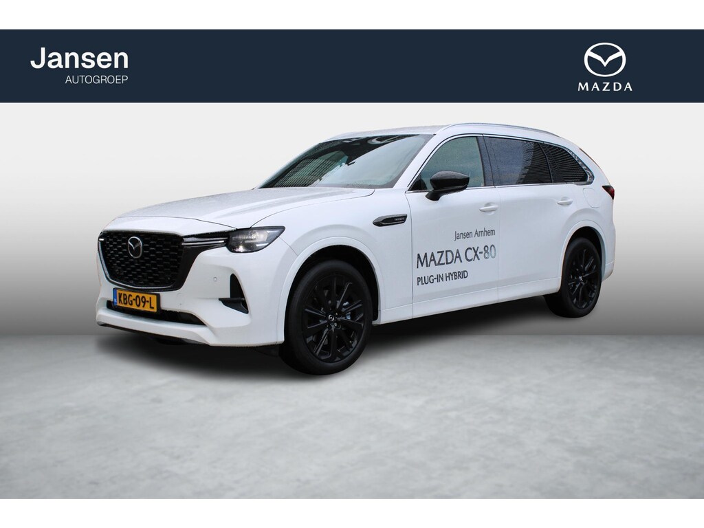 Mazda CX-80 2.5 e-SkyActiv PHEV 327PK Homura 6p. , Demovoordeel €14.124,-, Leder, Alarm Klasse 3, Adap.Cruise, Bose, Navi, Apple Carplay, 360 Camera, HUD, Stoelverwarming/ventilatie, LMV 20 Inch