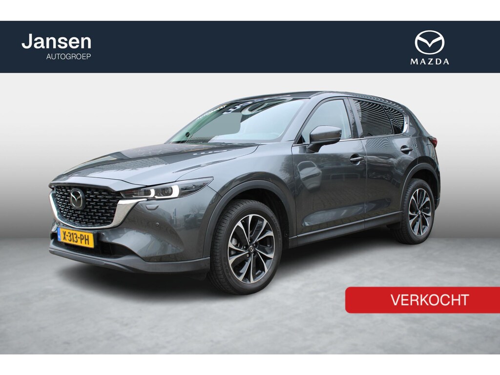 Mazda CX-5 2.0 e-SkyActiv-G M Hybrid 165 Exclusive-Line+Com.P , Automaat, Black Comfort Pack, Leder, Navi, Adap.Cruise, Clima, Apple Carplay, 360 Camera, PDC, HUD, Stuur/Stoelverwarming, 19" LMV