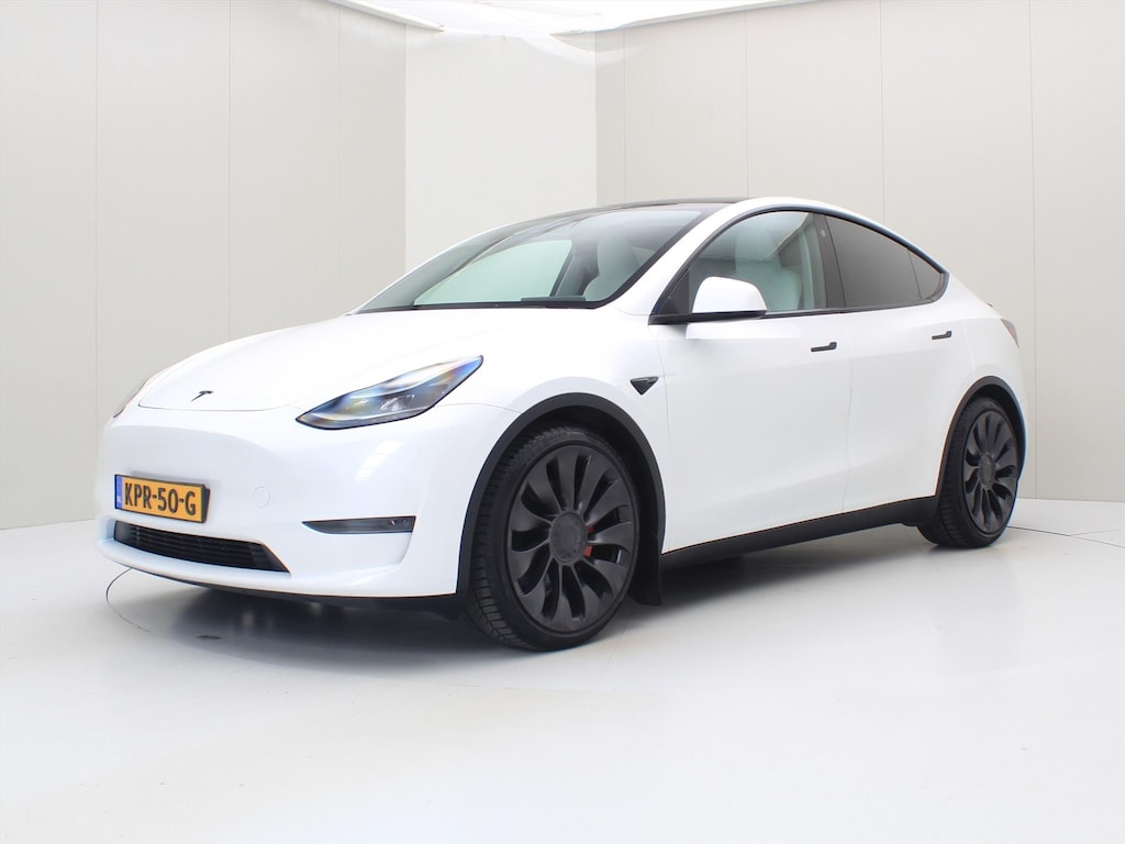 Tesla Model Y Performance 534pk AWD 90.9% SoH [ TREKHAAK+FSD+WIT LEDER+21 INCH+WARMTEPOMP+RYZEN ]