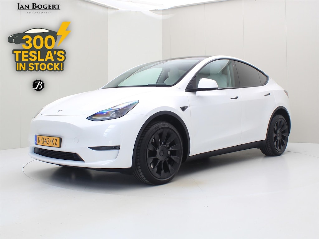 Tesla Model Y Long Range AWD 75kWh 351pk 92,2% SoH [ WIT LEDER+TREKHAAK+AUTOPILOT+20 INCH+PREMIUM AUDIO ]