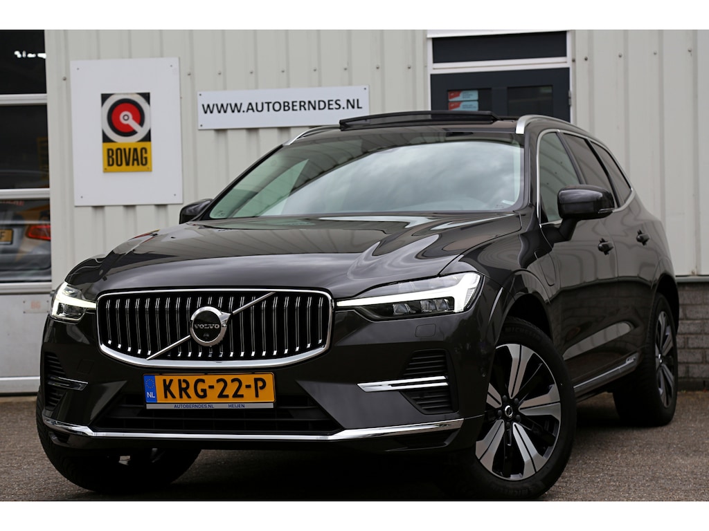 Volvo XC60 2.0 T6 Plug-in hybrid AWD Longe Range*Perfect Volvo Onderh.*Pano/Elek. Trekhaak/Leder/Stoelverw.V+A/Stuurverw./ACC/Pilot ass./360 Camera/Memorie/BLIS/Parkeersens.V+A/20 inch LM*