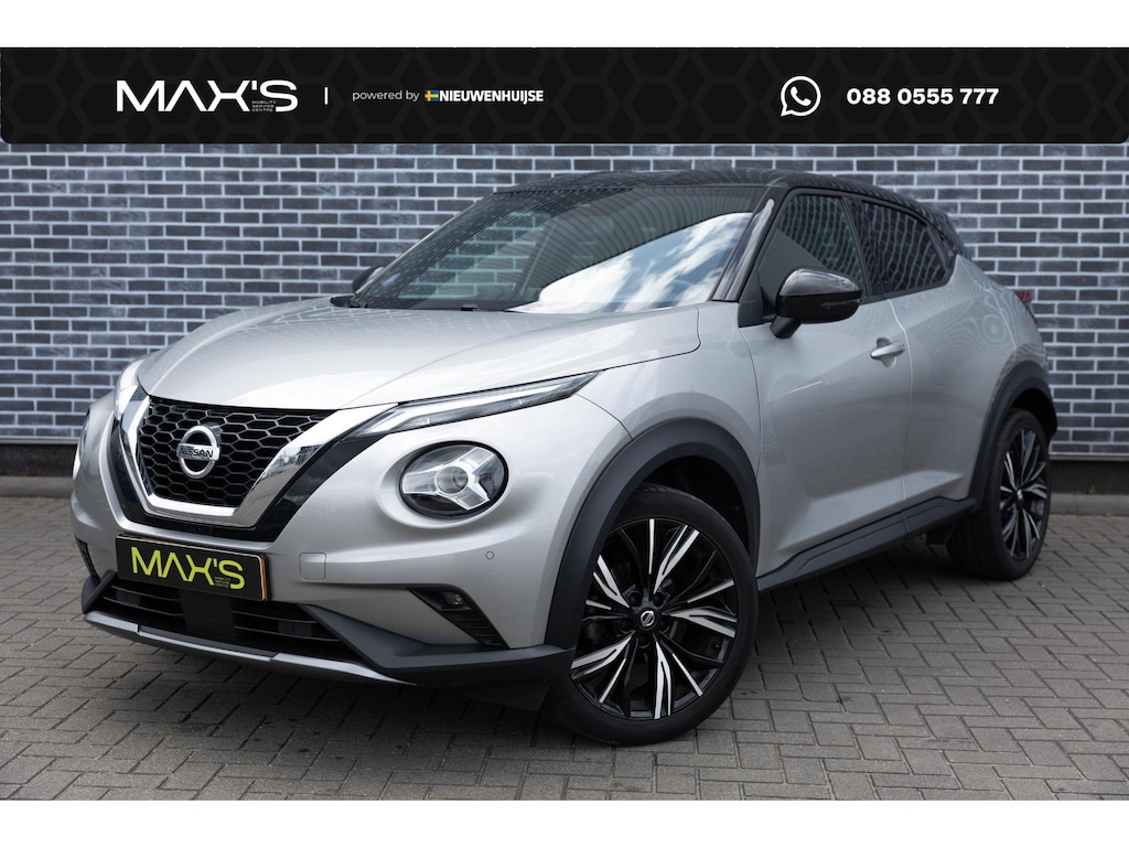 Nissan Juke 1.0 DIG-T 116 Premiere Edition | Two-Tone | Achteruitrijcamera | Parkeersensoren | Stoelverwarming | Verwarmde Voorruit | Keyless Entry | LED Koplampen | Navigatie | Apple Carplay | Android Auto | Lichtmetalen Velgen 19 inch