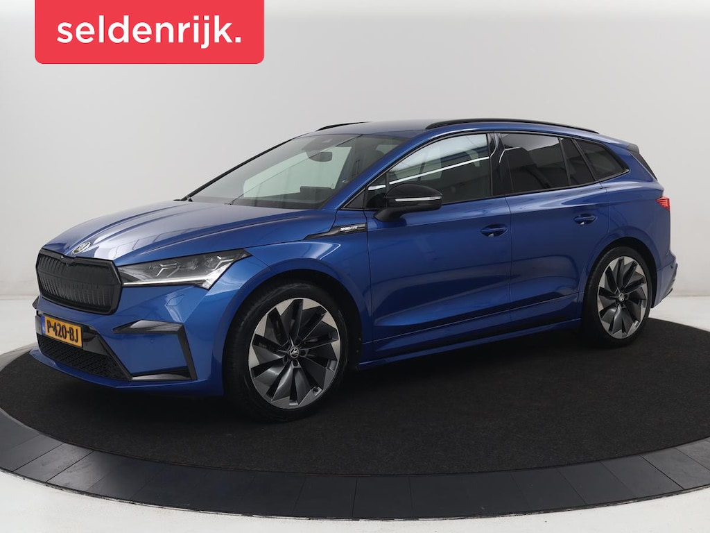 Skoda Enyaq iV 80 Sportline | SOH 92.7% | Leder/alcantara | Stuur verwarming | Camera | Park assist | Cruise control | Carplay | Sfeerverlichting | 21''