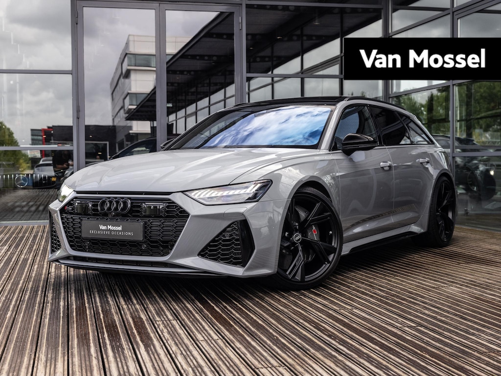 Audi RS6 Avant 4.0 TFSI quattro | RS DYNAMIC PLUS | KERAMISCH | VIERWIEL BESTURING | B&O | STOELVENTILATIE | MATRIX | HEAD-UP DISPLAY | 22 INCH MATZWART | NARDOGRIJS | SOFTCLOSE | RS DESIGN RODE STIKSELS | BTW AUTO |