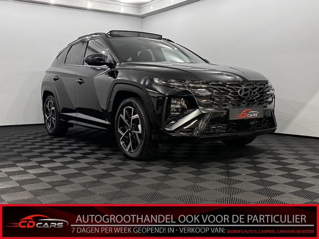 Hyundai Tucson 1.6 T-GDI HEV N Line Sky Pano, Half leder, 360 Camera, Navi, Winterpakket, Head-up display, Elektrische achterklep, 5 jaar garantie