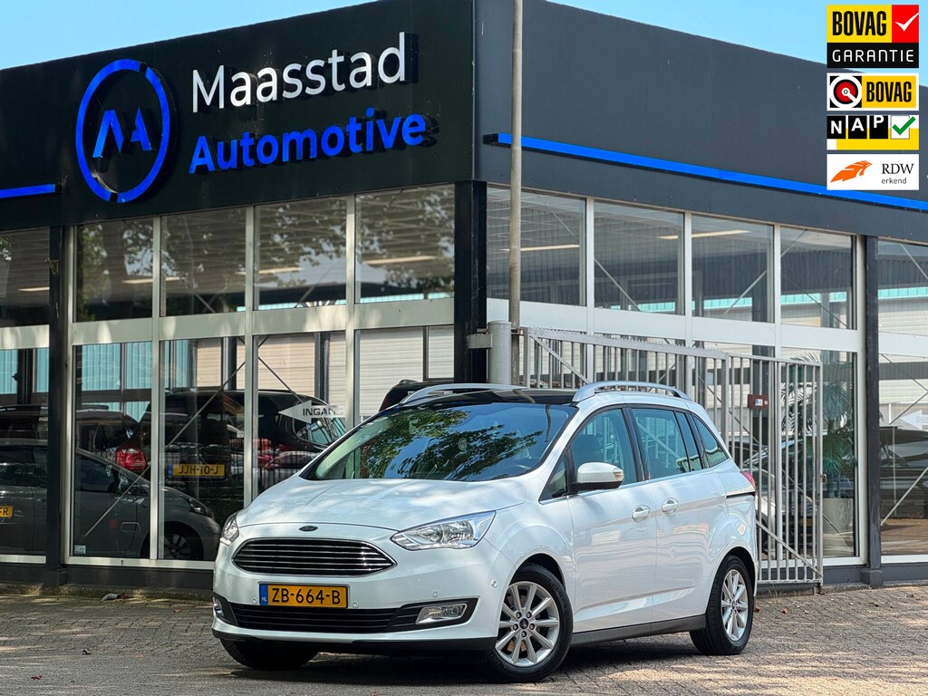 Ford Grand C-Max 1.0 Titanium 7 zits PANO Leer Facelift Vol Dealer onderhouden