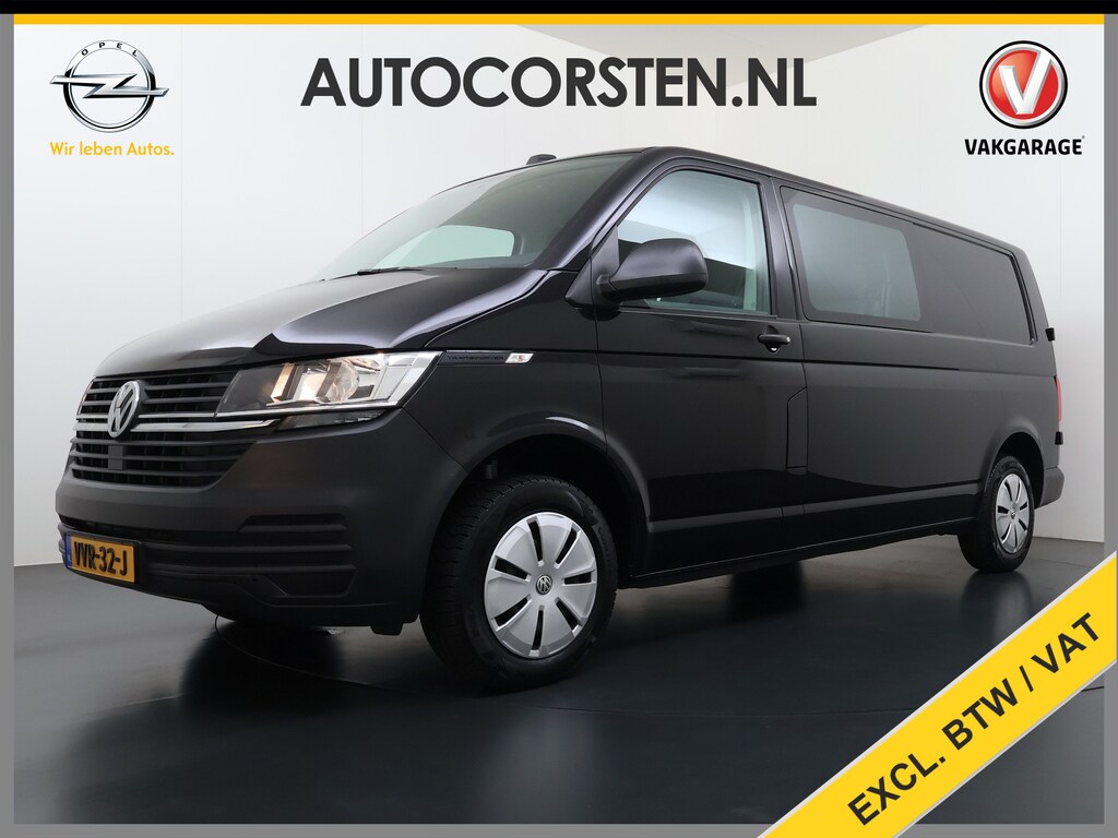Volkswagen Transporter 2.0TDI D.C Dubbele Cabine 6-Pers. L2H1 28 Navi* Apple Carplay Android Mirror-Link Airco Bluetooth Cruise Control Pdc Euro 6 Betonplex Vloer Wandbetimmering Achterdeuren 1e Eigenaar