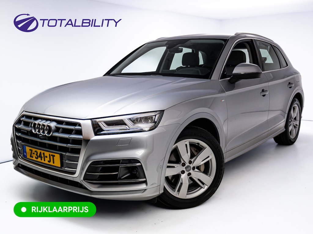 Audi Q5 50 TFSI e quattro S-Line | Luchtvering | Elec. trekhaak | Adaptieve cruise | Memory stoel | 360 Camera | Elec. achterklep | Navigatie, DAB, Stoelverwarming, Parkeerassistent, PDC V+A