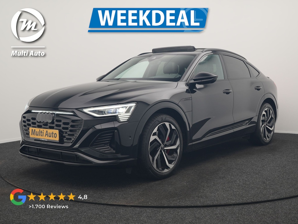 Audi Q8 Sportback e-tron 55 Quattro S edition 114 kWh 408pk Dealer O.H | Luchtvering | Panodak | Black Optic | Adaptive Cruise | 360 Camera | B&O Soundsystem | 21"L.M | Alcantara Sportstoelen Memory | Apple Carplay | Matrix LED |