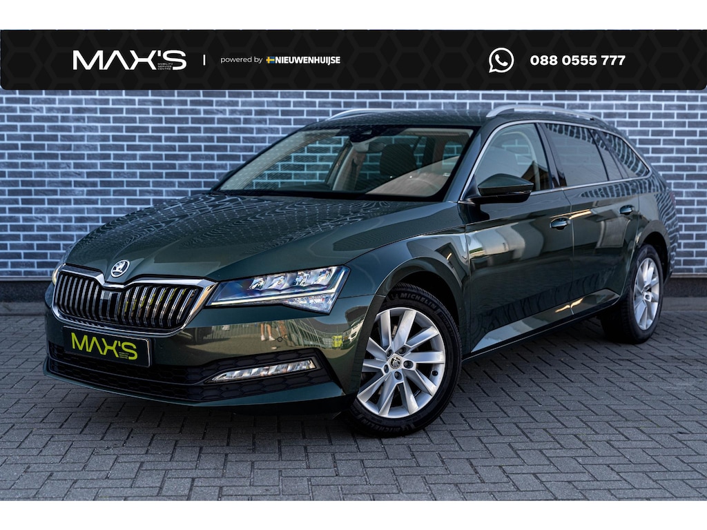 Skoda Superb Combi 1.5 TSI DSG Business Edition | Trekhaak | Parkeersensoren | Privacy Glas | Stoelverwarming | Keyless Entry | LED Koplampen | Climate Control | Cruise Control | Lichtmetalen Velgen 17 inch | Navigatie Amundsen | Apple Carplay | Android Auto