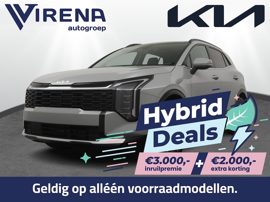 Kia Sportage 1.6 T-GDi Hybrid DynamicPlusLine - Prijs incl. Hybrid Deals - Schuif-/Kanteldak - Stoel-/Stuurverwarming - Climate Control - Elektrische achterklep - Fabrieksgarantie t/m 2033