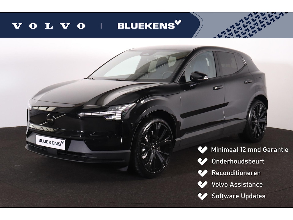 Volvo EX30 Twin Motor Perfrmance Plus Europa 69 kWh - Black Edition - IntelliSafe Assist - Intellisafe Surround - Verwarmde voorstoelen & stuur - Elektr. bedienb. voorstoelen met geheugen - Draadloze tel. lader - Extra getint glas - Inklapbare trekhaak - 21'' LMV