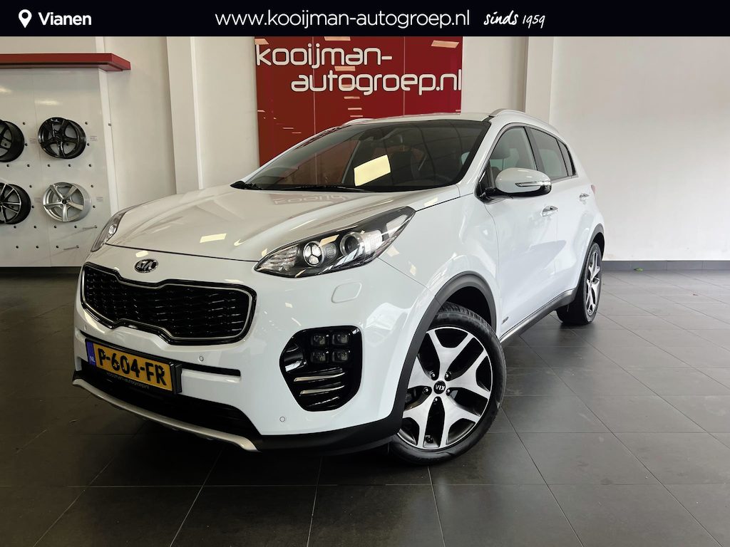 Kia Sportage 1.6 T-GDI 4WD GT-Line AUTOMAAT, Stoel+ Stuurverwarming, Navigatie,Achteruitrijcamera, 19 Inch lm velgen,Smart key,Volledig lederen bekleding, Treeplanken! Caravanauto