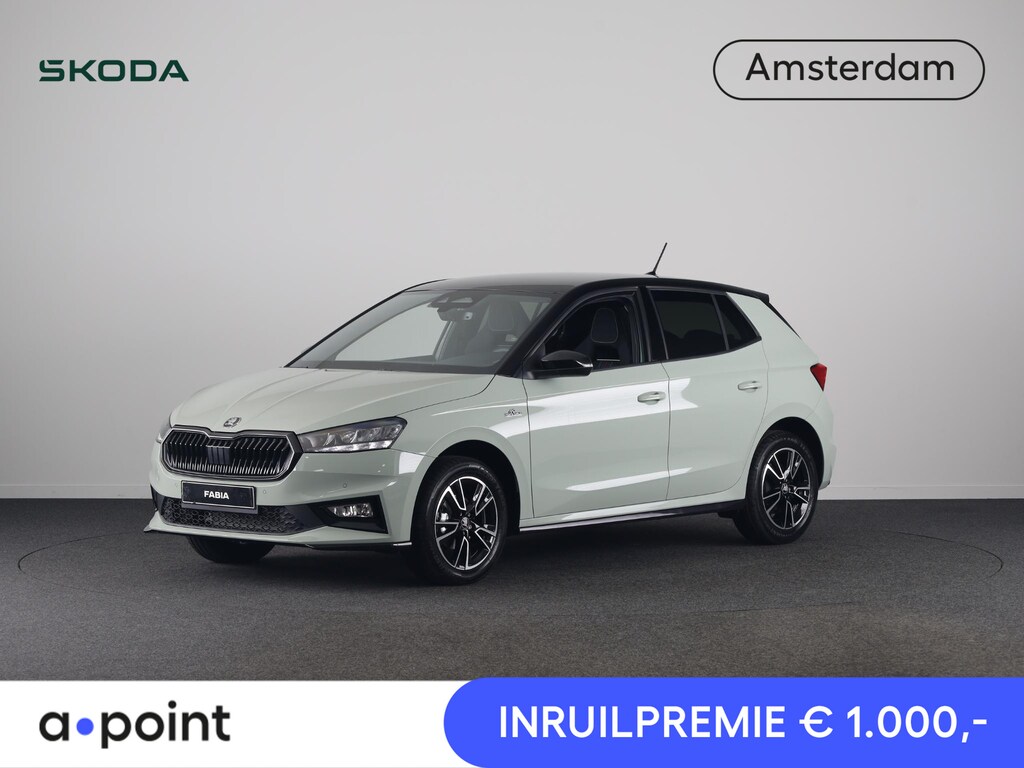 Skoda Fabia 1.0 TSI Monte Carlo | Timiano Green Black Magic | Travel Assist Pakket | Verwarmbare Voorstoelen | Hill Start Assist