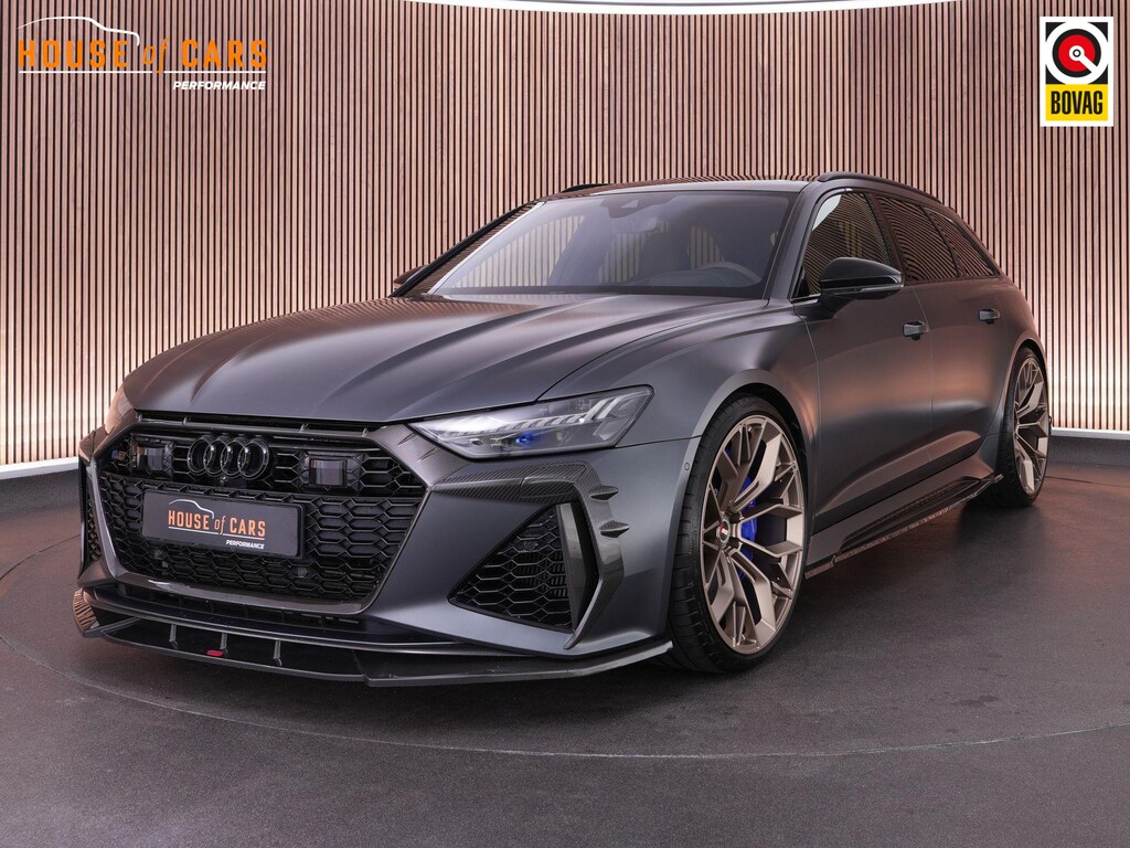 Audi RS6 Avant 600pk TFSI quattro |Urban bodykit|Eventuri intakes|custom uitlaat|Daytona Grey mat pearl|23" custom|neon LED-kit|B&O advance|panoramadak|keramisch|dynamic ride control|