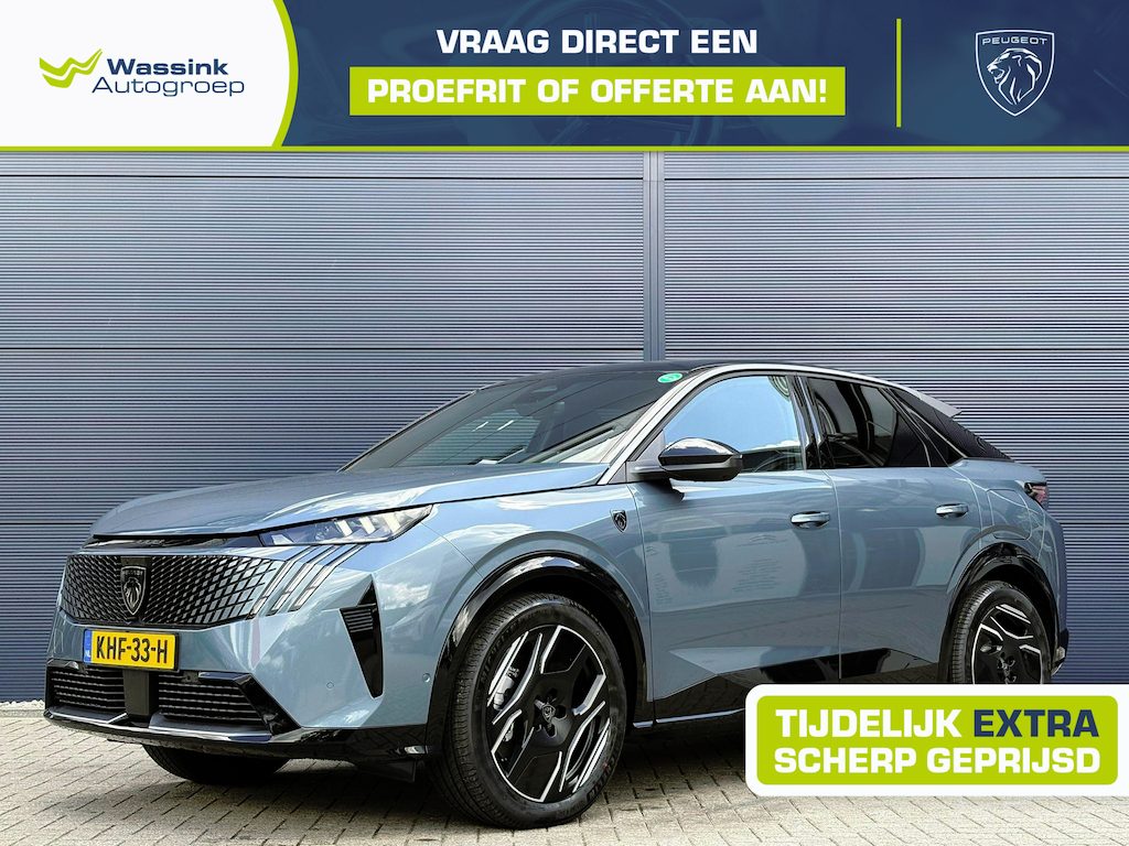 Peugeot E-3008 GT Long Range 230 97 kWh VOORRAAD VOORDEEL | 701km WLTP | Focal Premium Audio | Trekhaak | Schuifdak | Warmtepomp | 20 inch velgen | 360 camera | Adaptive Cruise Control | Voorraad deal!
