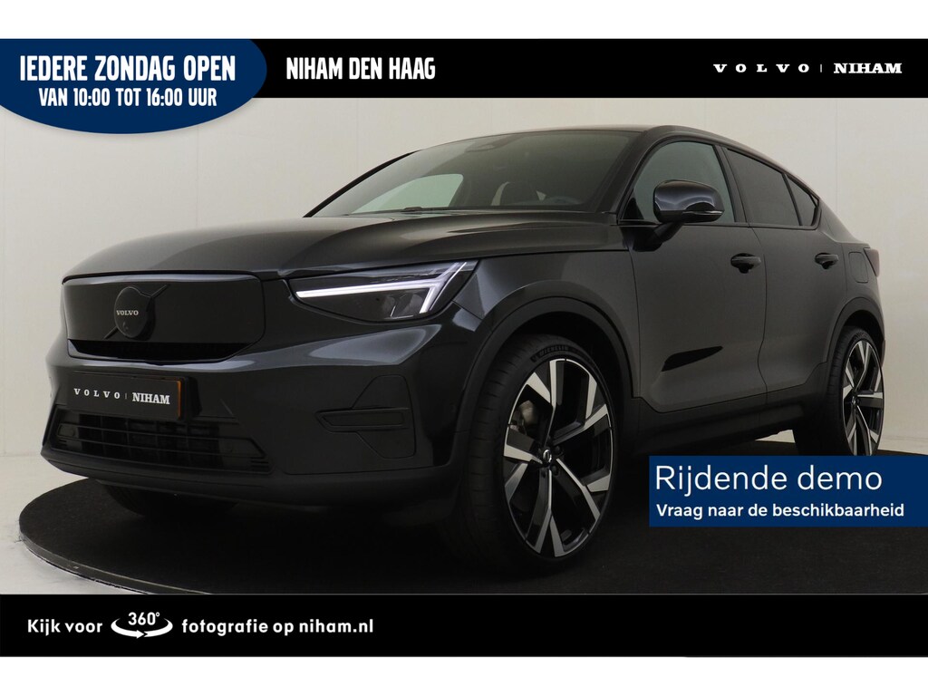 Volvo EC40 SINGLE MOTOR EXT. RANGE ULTRA BLACK EDITION EUROPA -PANO.DAK|HARMAN/KARDON|360°CAM|POWER-SEATS|PRIVACY.GLAS|VERW.ACHTERBANK|SMOKE|22"|SoH:100%