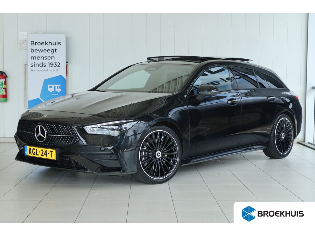 Mercedes-Benz CLA Shooting Brake 200 AMG Line | Adapt. Cruise | Burmester Surround | Head-up | 360 Camera | Memory | Schuifdak | Stoelverwarming | MATRIX | Keyless | Navi