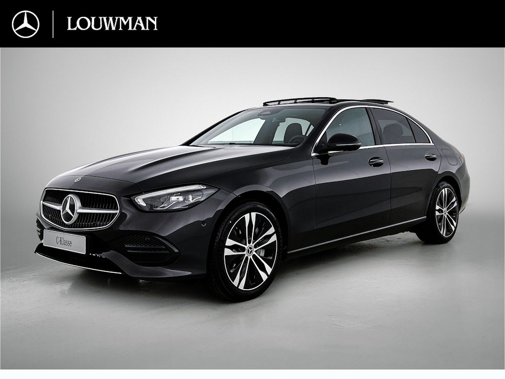 Mercedes-Benz C-klasse 300 e Business Solution Luxury | Winterpakket | Trekhaak | Warmtewerend, donkergetint glas | Panoramaschuifdak | GUARD 360° Plus | 18 inch vijf-dubbelspaaks lichtmetalen velgen |