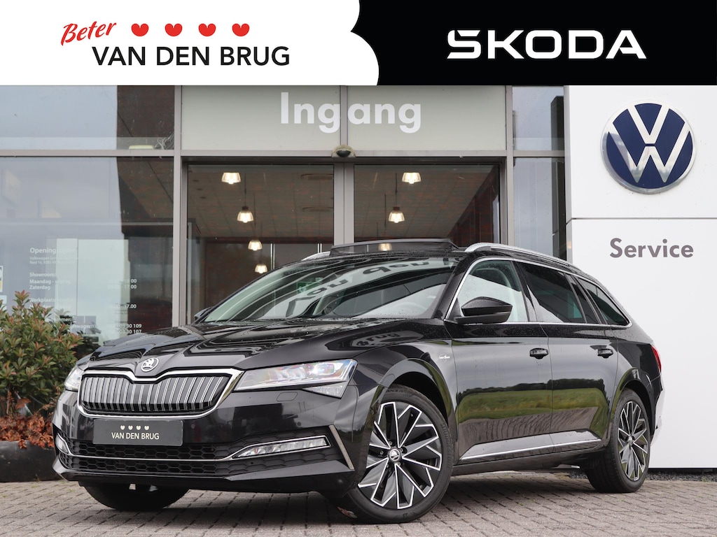 Skoda Superb Combi 1.4 TSI iV 218 pk DSG L&K | Trekhaak | Panorama Dak | Canton | ACC | Voorstoelen met Geheugen | Stoel Ventilatie + Verwarming | Stuur verwarming | Elektrische Klep |