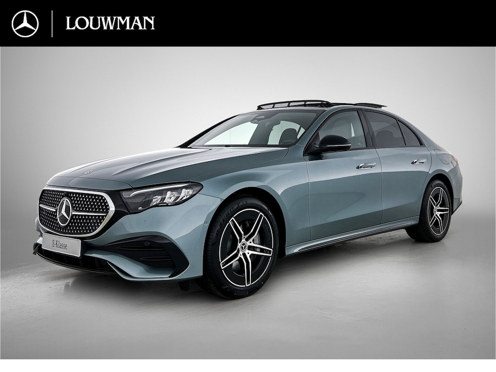 Mercedes-Benz E-klasse 300 e Business Solution AMG | Comfortpakket Plus | Winterpakket | Nightpakket | Trekhaak | Panoramaschuifdak | GUARD 360° | Warmtewerend, donkergetint glas | 19-inch vijfdubbelspaaks AMG velgen |