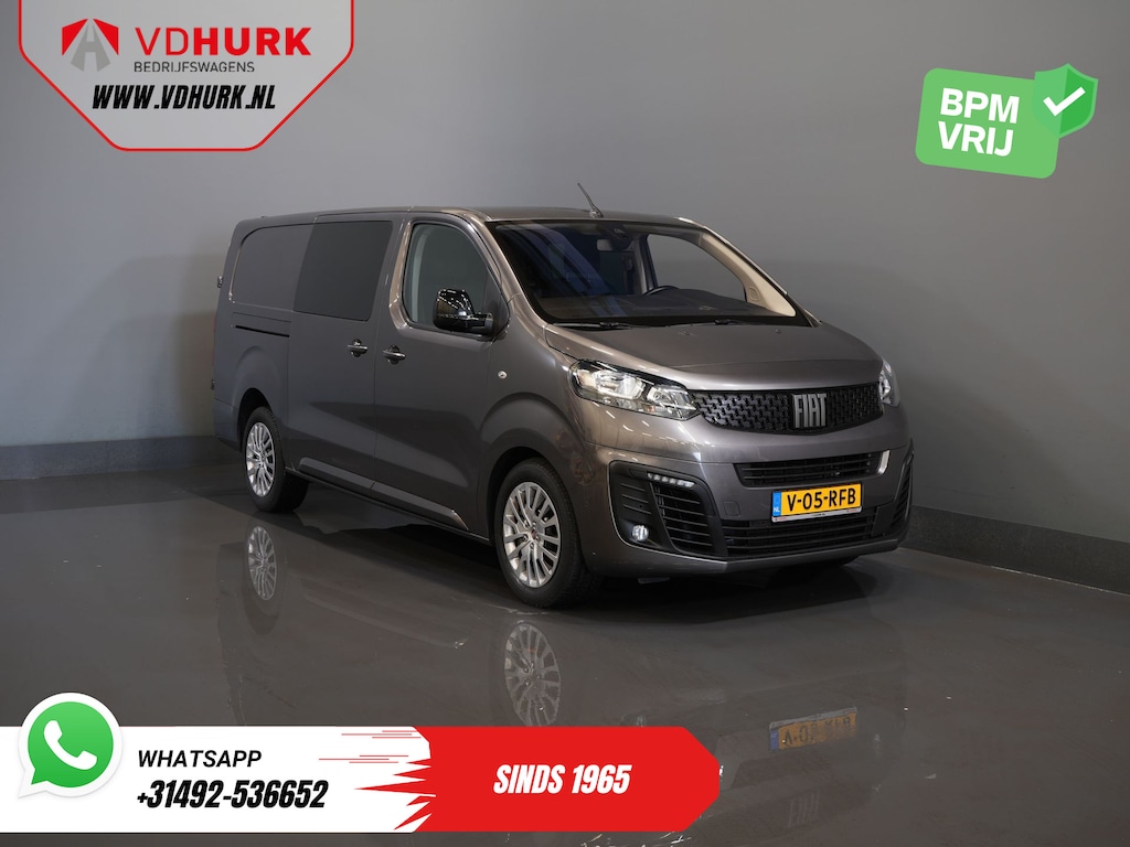 Fiat Scudo 2.0 MJ 145 pk DC Dubbel Cabine Adapt.Cruise/ 2x Schuifdeur/ Keyless/ Carplay/ Navi/ 6 Pers./ Climate/ Camera/ PDC