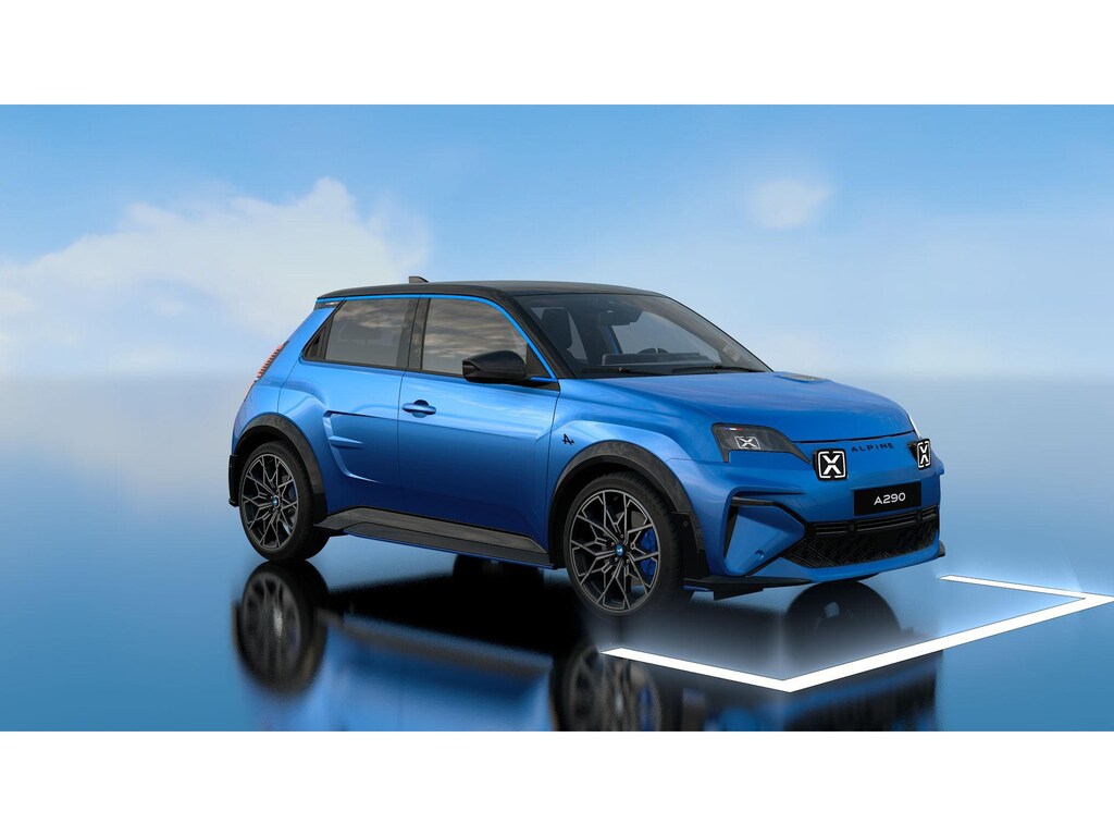 Alpine A290 GT Performance 52 kWh - 220 PK | Devialet® audio | Lichtmetalen velg 19'' SNOWFLAKE Diamantée | Alpine Portal 10.1\u201d met Google built-in | Two-tone Bleu Alpine Vision / dak noir