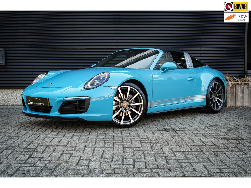 Porsche 911 991.2 3.0 Targa 4 | Miami Blue | Sportchrono | Stoelventilatie | Leder | CarPlay | Camera | Uniek! |