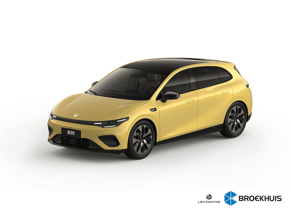 Leapmotor B05 ProMax Design 67.1 kWh | Carplay | Adaptieve Cruise Control | Panoramadak | Parkeersensor achter | Rondomzicht camera | Voorstoelen verwarmd | Extra getint glas | Keyless | Led-verlichting | 19" Lichtmetalen velgen | Led-verlichting |